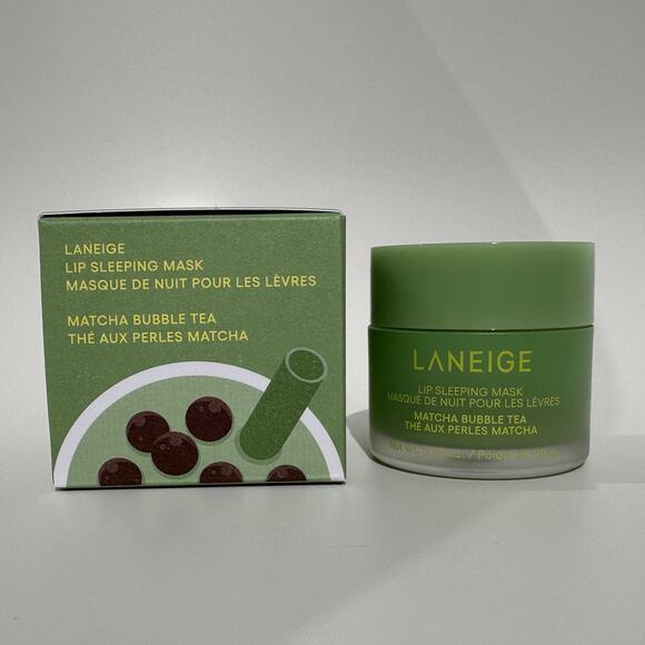 Laneige Lip Sleeping Mask Matcha Bubble Tea Lip Balm Limited Ed BNIB 20g/0.70 oz - Picture 1 of 14